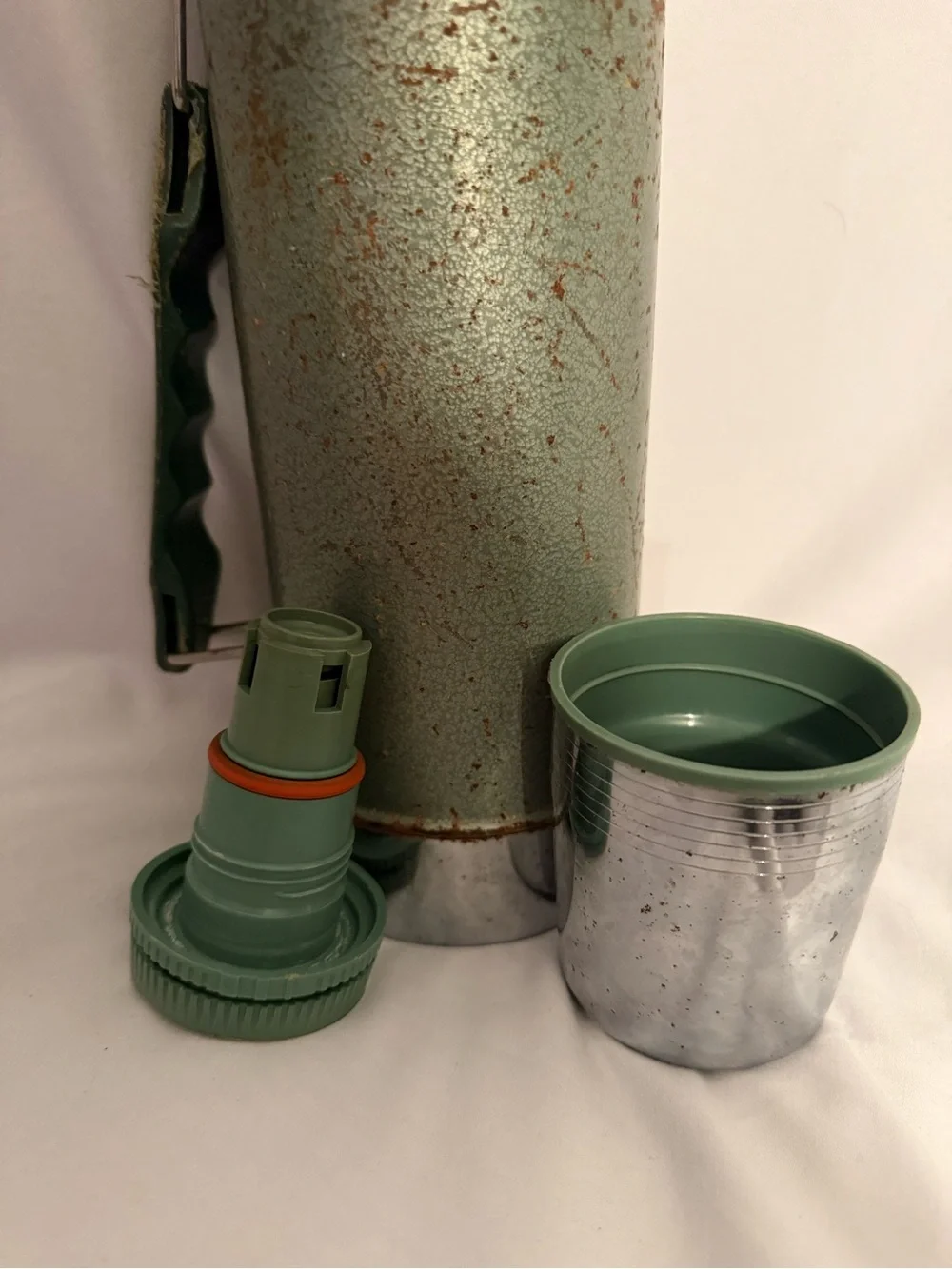 Vintage Stanley Aladdin A-944DH Thermos 1 Quart Hammertone Green USA Made